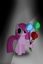 Size: 600x900 | Tagged: safe, artist:sparkle-bliss, pinkie pie, earth pony, pony, balloon, creepypasta, pinkamena diane pie, zalgo, zalgo pie, zalgomena