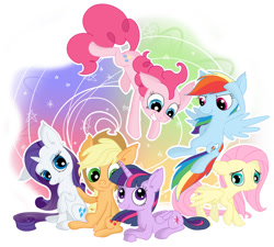 Size: 902x813 | Tagged: safe, artist:rovaa, derpibooru import, applejack, fluttershy, pinkie pie, rainbow dash, rarity, twilight sparkle, twilight sparkle (alicorn), alicorn, earth pony, pegasus, pony, unicorn, female, mane six, mare