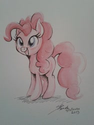 Size: 960x1280 | Tagged: safe, artist:stepandy, pinkie pie, earth pony, pony, happy, solo, traditional art