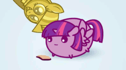Size: 600x336 | Tagged: safe, artist:4as, derpibooru import, twilight sparkle, twilight sparkle (alicorn), alicorn, pony, :3, :<, animated, blob, book, chibi, chubbie, cute, female, flash, frown, game, glare, link, mare, poking, spread wings, touch, twilight scepter, unamused