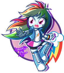 Size: 3228x3700 | Tagged: safe, artist:danmakuman, derpibooru import, rainbow dash, equestria girls, chibi, cute, danmakuman is trying to murder us, dashabetes, simple background, sweatband, transparent background, vector, wristband