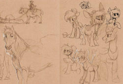 Size: 1280x881 | Tagged: safe, artist:starloo, derpy hooves, princess celestia, twilight sparkle, twilight sparkle (alicorn), oc, alicorn, horse, pegasus, pony, female, mare, monochrome