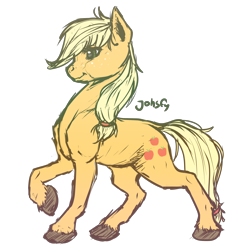 Size: 4000x4000 | Tagged: safe, artist:johsfy, applejack, earth pony, pony, simple background, solo, transparent background, unshorn fetlocks