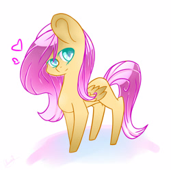 Size: 2500x2500 | Tagged: safe, artist:milena-milka, fluttershy, pegasus, pony, female, mare, pink mane, solo, yellow coat