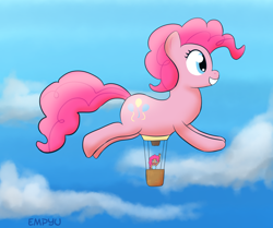 Size: 1000x834 | Tagged: safe, artist:empyu, pinkie pie, human, hot air balloon, humanized