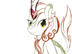 Size: 1024x768 | Tagged: safe, artist:alixnight, autumn blaze, pony, sounds of silence, awwtumn blaze, cute, simple background, sketch, solo, white background