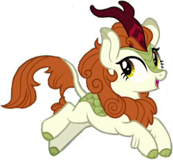 Size: 2048x1900 | Tagged: safe, edit, edited screencap, editor:php77, screencap, autumn blaze, kirin, sounds of silence, awwtumn blaze, background removed, bad edit, cloven hooves, cute, female, not a vector, simple background, singing, smiling, solo, transparent background