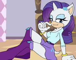 Size: 800x641 | Tagged: safe, artist:diamond--rose, rarity, anthro, plantigrade anthro, equestria girls outfit, solo, sonic the hedgehog (series), sonicified