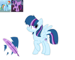 Size: 2500x2000 | Tagged: safe, artist:sunste, derpibooru import, rainbow dash, twilight sparkle, twilight sparkle (alicorn), alicorn, pegasus, pony, female, lesbian, magical lesbian spawn, offspring, parent:rainbow dash, parent:twilight sparkle, parents:twidash, shipping, twidash