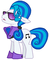 Size: 456x562 | Tagged: safe, artist:durpy, color edit, derpibooru import, dj pon-3, hoity toity, record scrape, vinyl scratch, pony, dj col-7, rule 63, solo