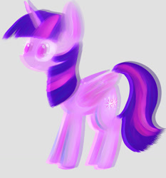 Size: 1233x1322 | Tagged: safe, artist:mcsadat, derpibooru import, twilight sparkle, twilight sparkle (alicorn), alicorn, pony, blurry, female, mare, smiling, solo, standing