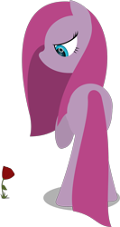 Size: 1378x2600 | Tagged: safe, artist:zacatron94, pinkie pie, earth pony, pony, flower, pinkamena diane pie, simple background, solo, transparent background