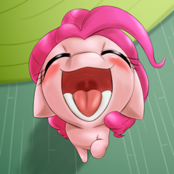 Size: 1000x1000 | Tagged: safe, artist:ushiro no kukan, pinkie pie, earth pony, pony, cute, diapinkes, female, mare, maw, mawshot, mouth, open mouth, ponk, solo, uvula