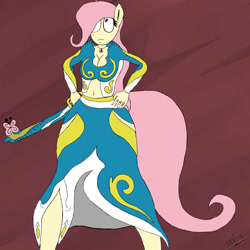 Size: 2000x2000 | Tagged: safe, fluttershy, anthro, clothes, female, keyblade, kingdom hearts, pink hair, solo