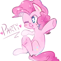 Size: 900x900 | Tagged: safe, artist:pegacornss, pinkie pie, earth pony, pony, cute, diapinkes, female, heart eyes, mare, one eye closed, simple background, solo, white background, wingding eyes, wink