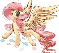 Size: 1280x1142 | Tagged: safe, artist:carligercarl, fluttershy, pegasus, pony, flying, happy, solo