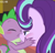 Size: 778x749 | Tagged: artist needed, safe, edit, edited screencap, screencap, spike, starlight glimmer, dragon, pony, unicorn, celestial advice, blushing, female, kissing, male, shipping, sparlight, straight