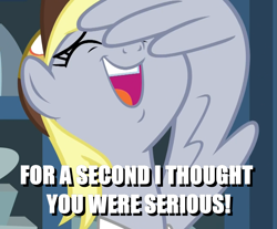 Size: 1119x925 | Tagged: safe, edit, edited screencap, screencap, derpy hooves, pegasus, pony, best gift ever, caption, cute, derpabetes, derpy the mailmare, eyes closed, facewing, female, image macro, mare, meme, open mouth, solo, text