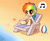 Size: 1100x900 | Tagged: safe, artist:joycall6, derpibooru import, rainbow dash, human, beach, beach ball, humanized, solo