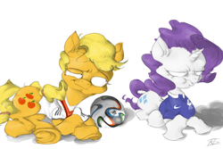 Size: 900x600 | Tagged: safe, artist:keentao, applejack, rarity, earth pony, pony, unicorn, france, germany, world cup, world cup 2014