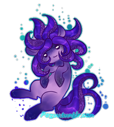 Size: 474x530 | Tagged: safe, artist:po-zu, derpibooru import, oc, oc only, octopus, original species, squid, 30 minute art challenge, monster mare, tentacle pony, tentacles