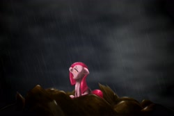 Size: 3000x2000 | Tagged: safe, artist:ushiro no kukan, pinkie pie, earth pony, pony, crying, pinkamena diane pie, pixiv, rain, solo