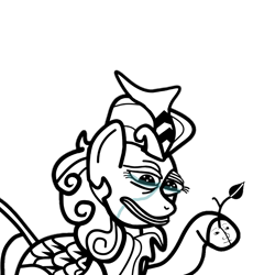 Size: 983x983 | Tagged: safe, alternate version, artist:gamedevanon, edit, autumn blaze, pony, autumn blaze's puppet, crying, feels bad man, meme, monochrome, pepe the frog, rare pepe, reaction image, simple background, white background, wojak