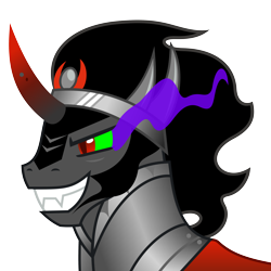 Size: 5000x5000 | Tagged: safe, artist:zutheskunk traces, derpibooru import, king sombra, pony, unicorn, the crystal empire, spoiler:s03, absurd resolution, bust, colored sclera, curved horn, fangs, horn, male, season 3 villain, simple background, solo, stallion, transparent background, vector, vector trace
