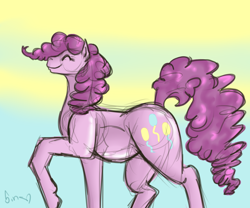 Size: 1280x1067 | Tagged: safe, artist:poisindoodles, pinkie pie, earth pony, pony, female, mare, pink coat, pink mane, simple background, solo