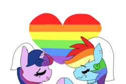 Size: 600x400 | Tagged: safe, artist:rainbownightfury, derpibooru import, rainbow dash, twilight sparkle, pegasus, pony, female, gay marriage, gay pride, gay pride flag, lesbian, lovewins, pride, shipping, twidash