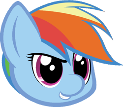 Size: 664x577 | Tagged: safe, artist:paragonaj, derpibooru import, part of a set, rainbow dash, pegasus, pony, cute, disembodied head, head, simple background, solo, transparent background