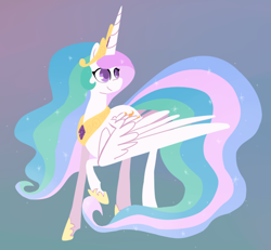 Size: 650x600 | Tagged: safe, artist:breadcipher, princess celestia, alicorn, pony, cute, cutelestia, looking back, simple background, solo