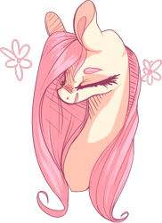 Size: 1005x1383 | Tagged: safe, artist:marshmellowcannibal, fluttershy, pegasus, pony, eyes closed, female, mare, solo