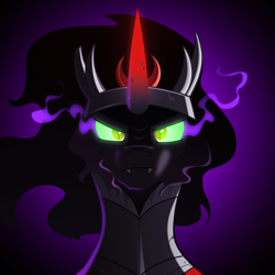 Size: 4000x4000 | Tagged: safe, artist:equestria-prevails, derpibooru import, king sombra, pony, the crystal empire, spoiler:s03, absurd resolution, bust, creepy, crystal empire, season 3 villain, solo, sombra eyes