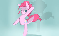 Size: 1920x1200 | Tagged: safe, artist:skippy_the_moon, pinkie pie, earth pony, pony, bipedal, pixiv, solo