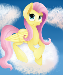 Size: 1024x1216 | Tagged: safe, artist:crystalcolour, fluttershy, pegasus, pony, female, mare, pink mane, solo, yellow coat