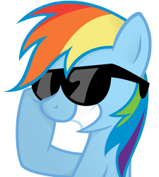 Size: 9000x10000 | Tagged: safe, artist:shinodage, derpibooru import, rainbow dash, pegasus, pony, absurd resolution, simple background, solo, sunglasses, transparent background, vector