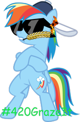 Size: 727x1099 | Tagged: safe, derpibooru import, rainbow dash, pegasus, pony, 420, backwards cutie mark, grazing, hashtag, meme, straw in mouth, wheat