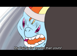 Size: 454x332 | Tagged: safe, artist:flutteriot, derpibooru import, rainbow dash, pegasus, pony, anime, my pain is greater than yours, naruto, naruto hurricane chronicles, naruto shippuuden, pain (naruto), ponified, quality, reaction image, solo