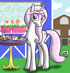 Size: 647x675 | Tagged: safe, artist:paper-pony, derpibooru import, fleur-de-lis, food, sandwich, solo, wine