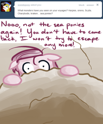 Size: 500x600 | Tagged: safe, artist:alipes, pinkie pie, earth pony, pony, ask, ask pinkie pierate, pirate, solo, tumblr