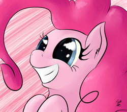 Size: 1000x875 | Tagged: safe, artist:pinkiesheen, pinkie pie, earth pony, pony, cute, diapinkes, excited, grin, smiling, solo