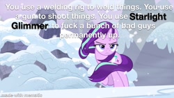 Size: 1200x675 | Tagged: safe, edit, edited screencap, screencap, starlight glimmer, unicorn, the ending of the end, caption, image macro, text, the expanse