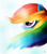 Size: 527x600 | Tagged: safe, artist:lekelbel, derpibooru import, rainbow dash, pegasus, pony, blue coat, female, mare, multicolored mane