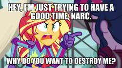 Size: 600x337 | Tagged: safe, screencap, sci-twi, sunset shimmer, twilight sparkle, equestria girls, friendship games, angry, exploitable meme, image macro, meme, sunset yells at twilight, text, the simpsons