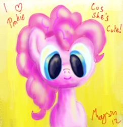 Size: 800x824 | Tagged: safe, artist:maxayson, pinkie pie, earth pony, pony, female, mare, pink coat, pink mane, simple background, solo