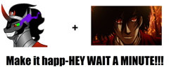 Size: 1484x670 | Tagged: safe, derpibooru import, king sombra, pony, unicorn, spoiler:s03, alucard, comparison, exploitable meme, hellsing, make it happen, meta