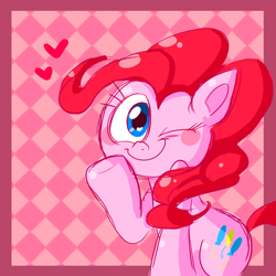 Size: 800x800 | Tagged: safe, artist:vdru7, pinkie pie, earth pony, pony, female, mare, pink coat, pink mane, pixiv, solo