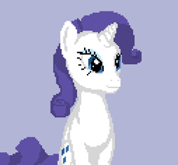 Size: 254x236 | Tagged: safe, artist:gawbox, rarity, pony, unicorn, female, horn, mare, pixel art, purple mane, solo, white coat