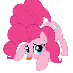 Size: 1050x1050 | Tagged: safe, artist:zigrock, pinkie pie, earth pony, pony, face down ass up, pixiv, simple background, solo, tongue out, white background